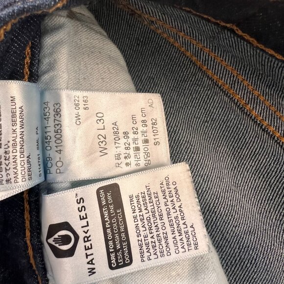 Levis Jeans Mens 32x30 Blue Denim 511 Slim Straight Skinny American Stretch Dark - Picture 2 of 4